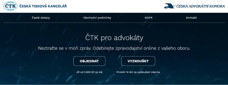ČTK nabízí advokátům profesní výběr ze svého zpravodajství